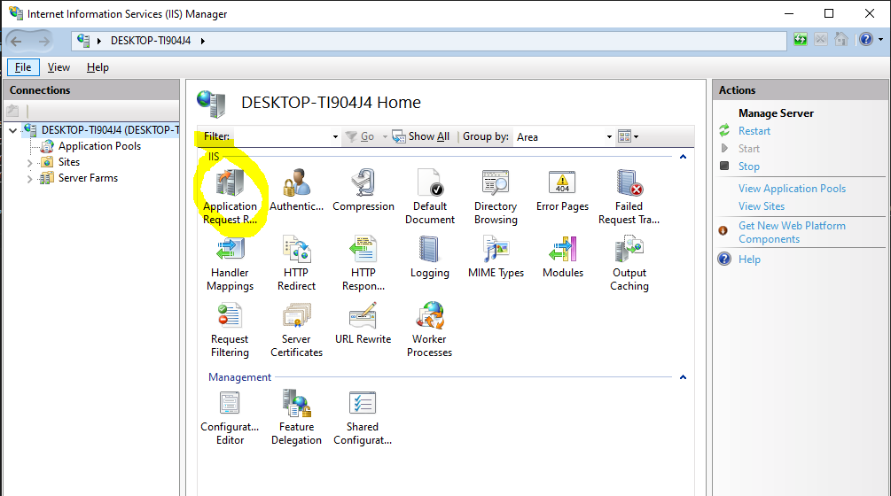Application Requests Routing Cache