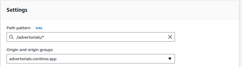 Behavior settings